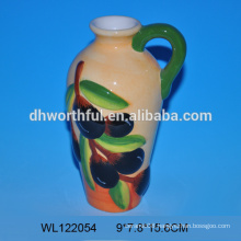 Factory directly handpainting ceramic olive oil bottle